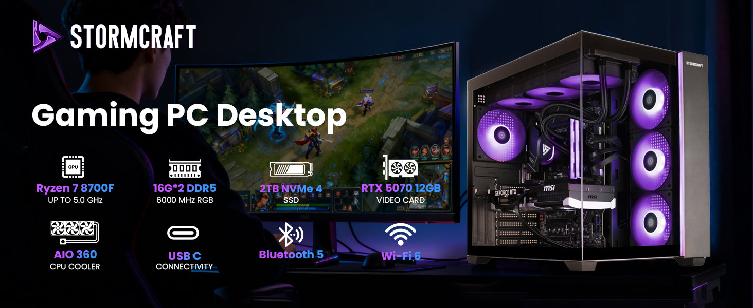 Falcon FA8700FCC-570W1 Gaming Desktop A+ banner 1