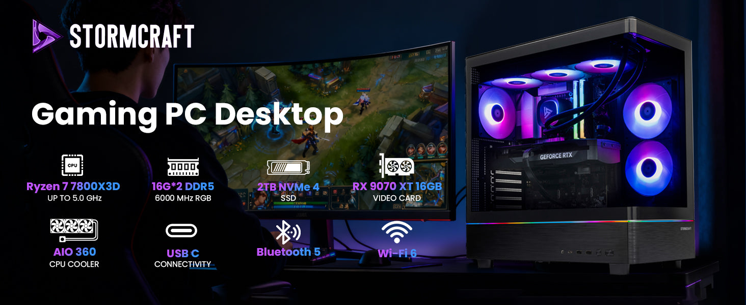 Skyhawk SK780XDCC-97BW1 Gaming Desktop A+ banner 1