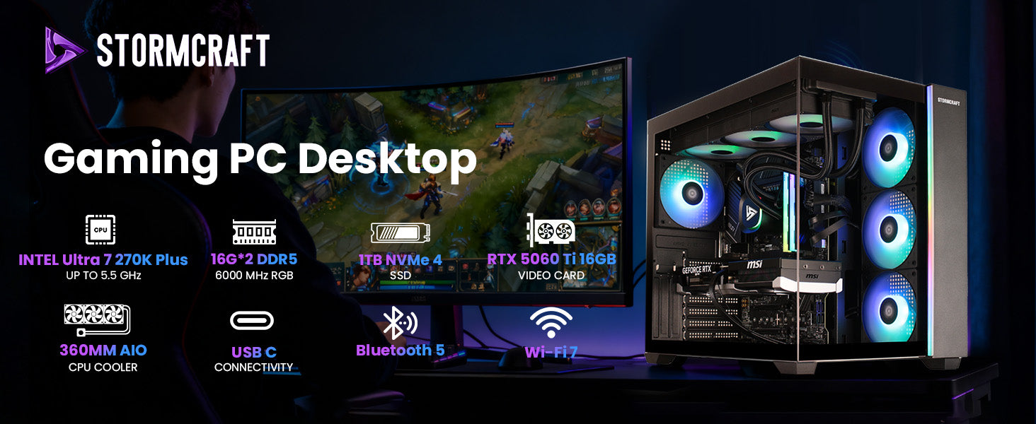 Falcon FA270K0CB-56VW1 Gaming Desktop A+ banner 1