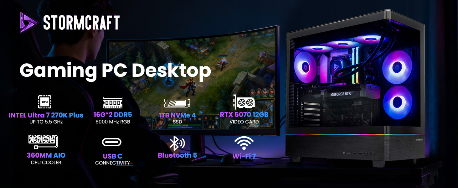 Skyhawk SK270K0CB-570W1 Gaming Desktop A+ banner 1