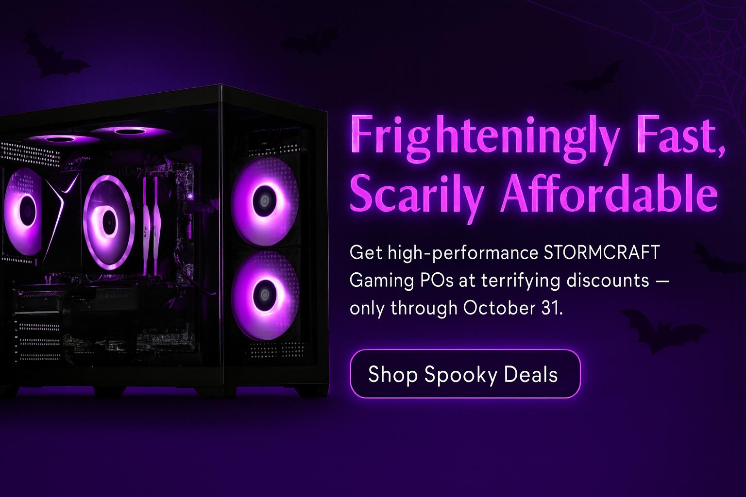 STORMCRAFT Spooky Deals Gaming PC Banner